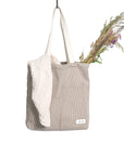 Fabric Bag with Piqué Weave from Organic Cotton - Earth Grey - Brown (Clay)