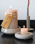 Ceramic Candle Holder with Glossy Finish