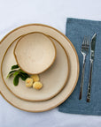 Set of 4 Ceramic Cereal Bowls 17cm with Natural Finish