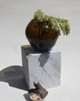 Blown glass vase with natural branch – Smoke Grey (26 cm & 35 cm)