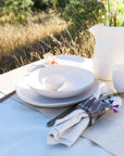 Set of 4 Ceramic Salad Plates 20cm – Matte Cream with Embossed Texture