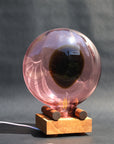 Unique Velora Table Lamp made of blown glass & solid wood – Rose/Topaz (35–45 × 20–28 cm.)