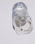 Handmade blown glass vase – Clear (22–32 × 20 cm)