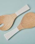 Mango Wood Salad Serving Set (Bowl & Spoons – Complete Set)