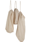 Fabric Food Bags Set – Organic Cotton - Light Grey (Stone)