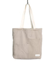 Fabric Bag with Piqué Weave from Organic Cotton - Earth Grey - Brown (Clay)