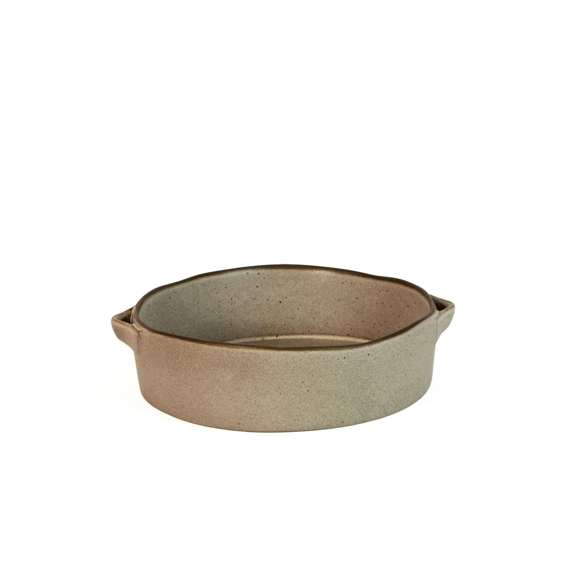 Round Oven Dish – Stoneware with Natural Finish