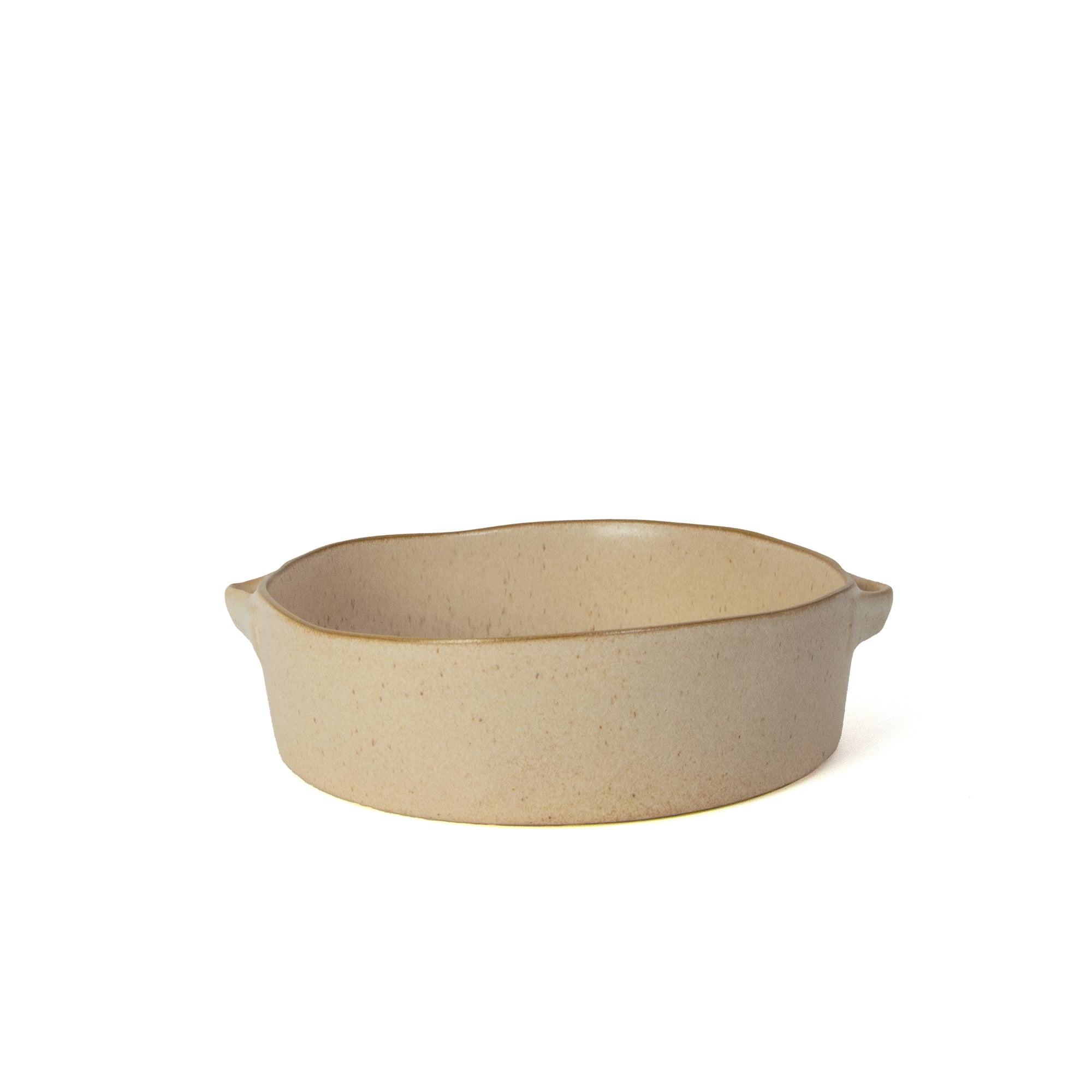 Round Oven Dish – Stoneware with Natural Finish