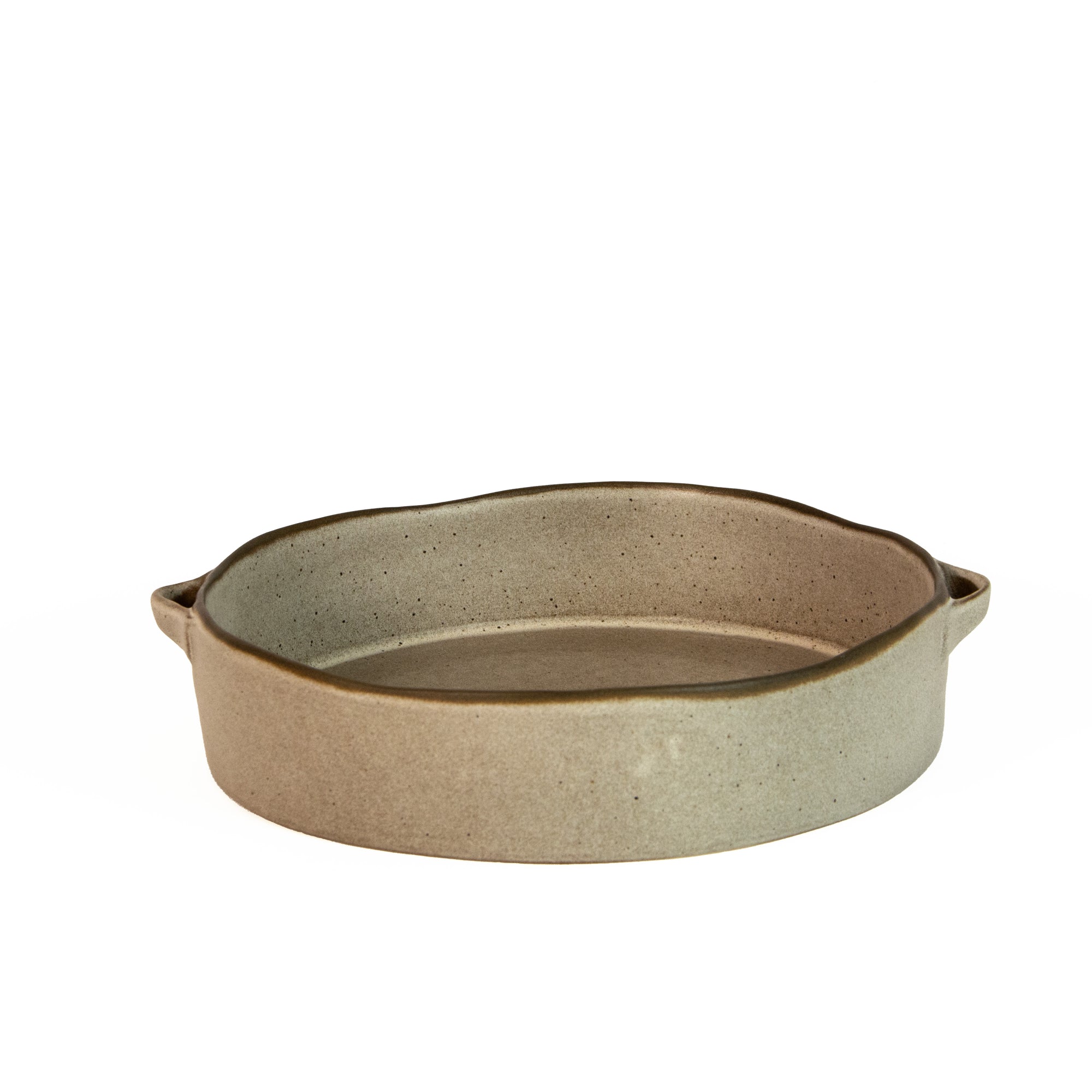 Round Oven Dish – Stoneware with Natural Finish