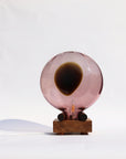 Unique Velora Table Lamp made of blown glass &amp; solid wood – Rose/Topaz (35–45 × 20–28 cm.)