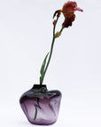 Handmade blown glass vase – Purple (22–32 × 20 cm)