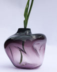 Handmade blown glass vase – Purple (22–32 × 20 cm)