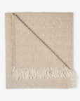 Woolen throw “Sirtaki” with fringes – Cream/Brown (130×190 cm.)