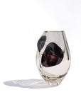 Handmade blown glass vase – Clear/Smoke (22–32 × 20 cm)