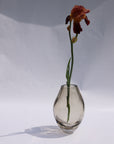 Handmade blown glass vase – Clear (22–32 × 20 cm)